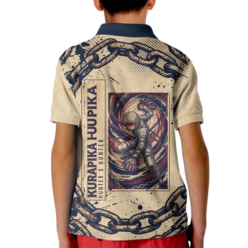 Kurapika Hunter x Hunter Chain Theme Kid Polo Shirt with Scarlet Eyes and Vintage Anime Artwork Design - The Mazicc