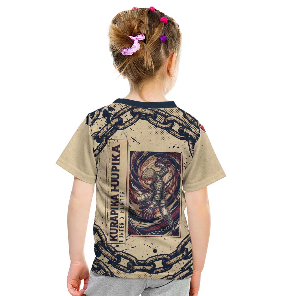 Kurapika Hunter x Hunter Chain Theme Kid T Shirt with Scarlet Eyes and Vintage Anime Artwork Design - The Mazicc