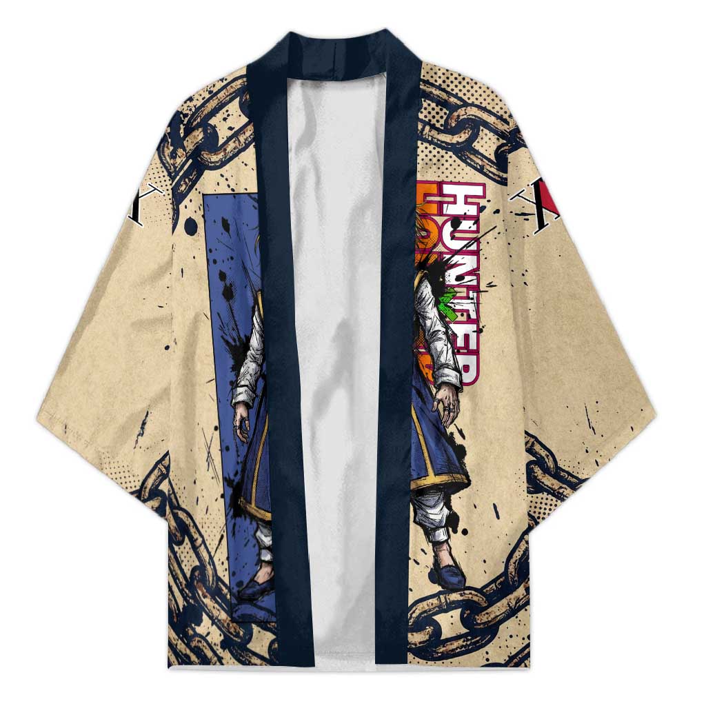 Kurapika Hunter x Hunter Chain Theme Kimono with Scarlet Eyes and Vintage Anime Artwork Design - The Mazicc