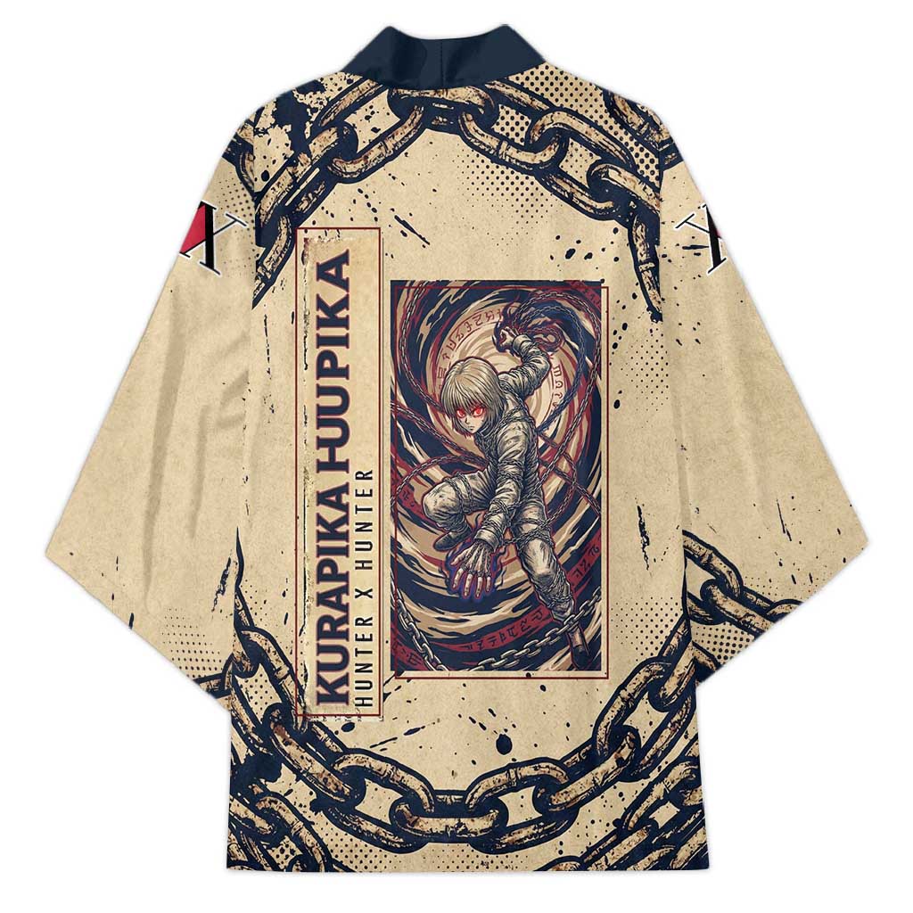Kurapika Hunter x Hunter Chain Theme Kimono with Scarlet Eyes and Vintage Anime Artwork Design - The Mazicc
