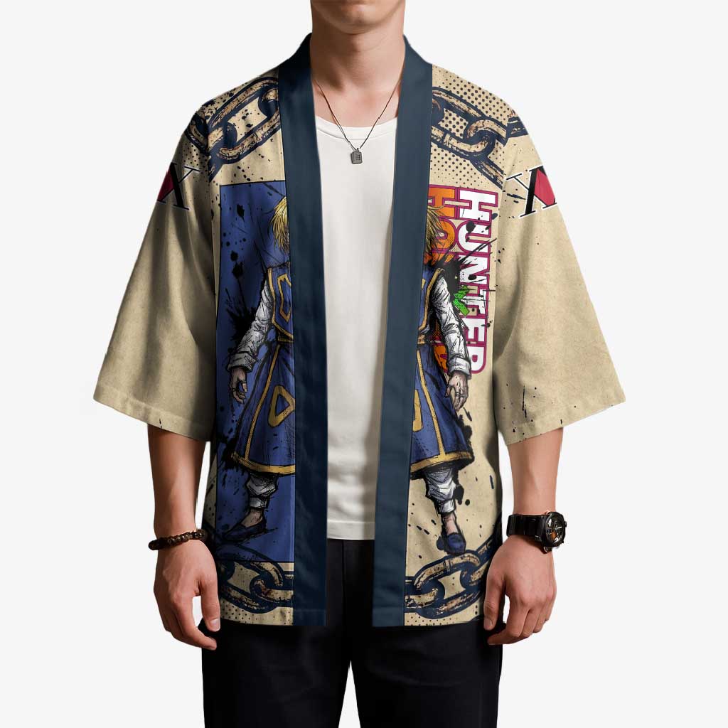 Kurapika Hunter x Hunter Chain Theme Kimono with Scarlet Eyes and Vintage Anime Artwork Design - The Mazicc
