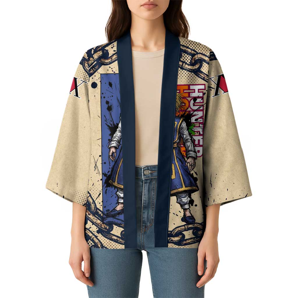 Kurapika Hunter x Hunter Chain Theme Kimono with Scarlet Eyes and Vintage Anime Artwork Design - The Mazicc