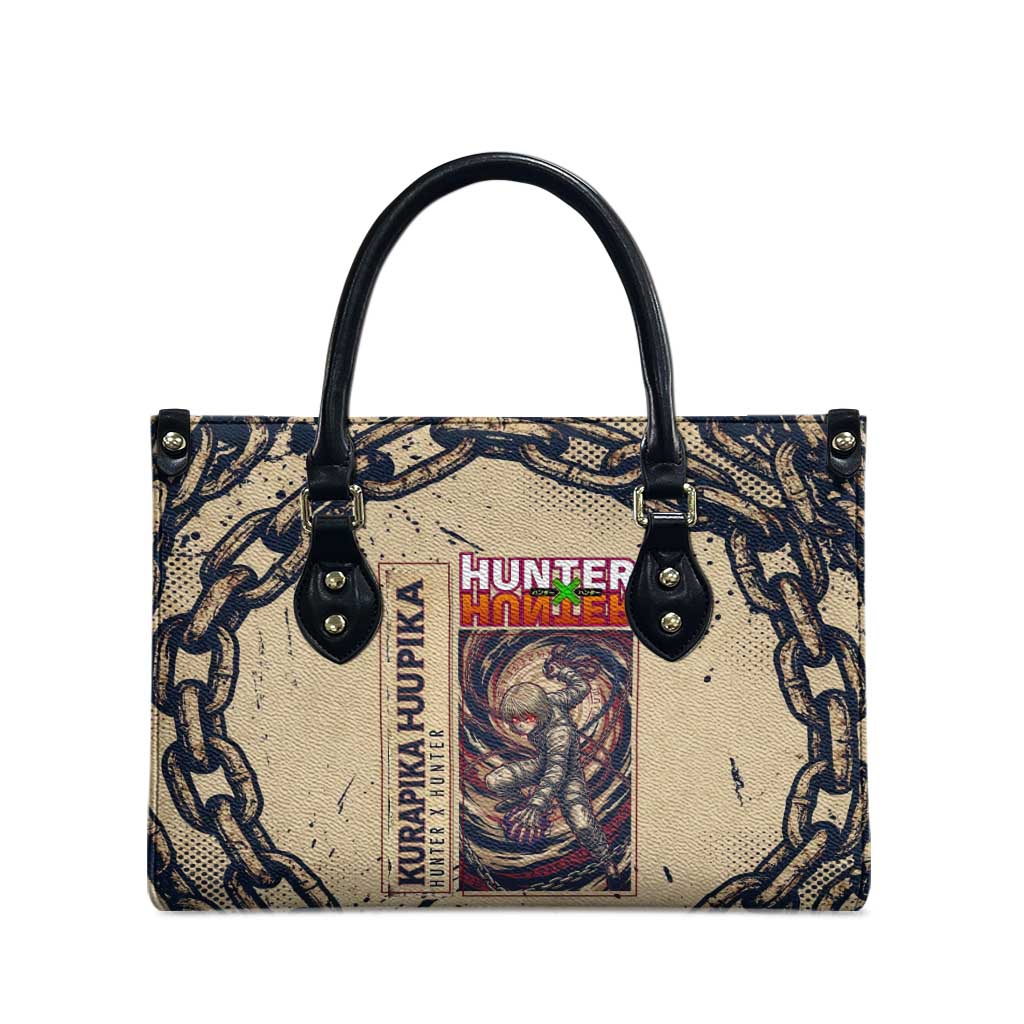 Kurapika Hunter x Hunter Chain Theme Leather Bag with Scarlet Eyes and Vintage Anime Artwork Design - The Mazicc