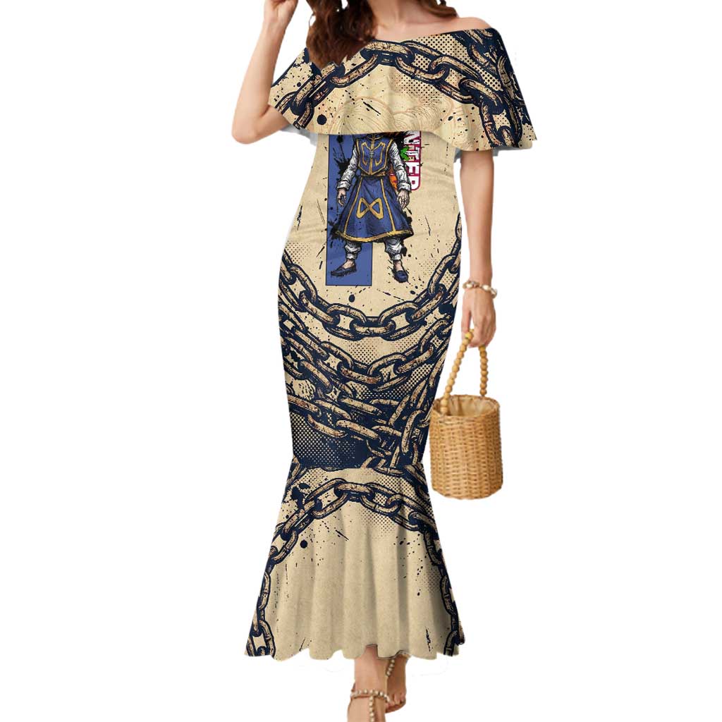 Kurapika Hunter x Hunter Chain Theme Mermaid Dress with Scarlet Eyes and Vintage Anime Artwork Design - The Mazicc