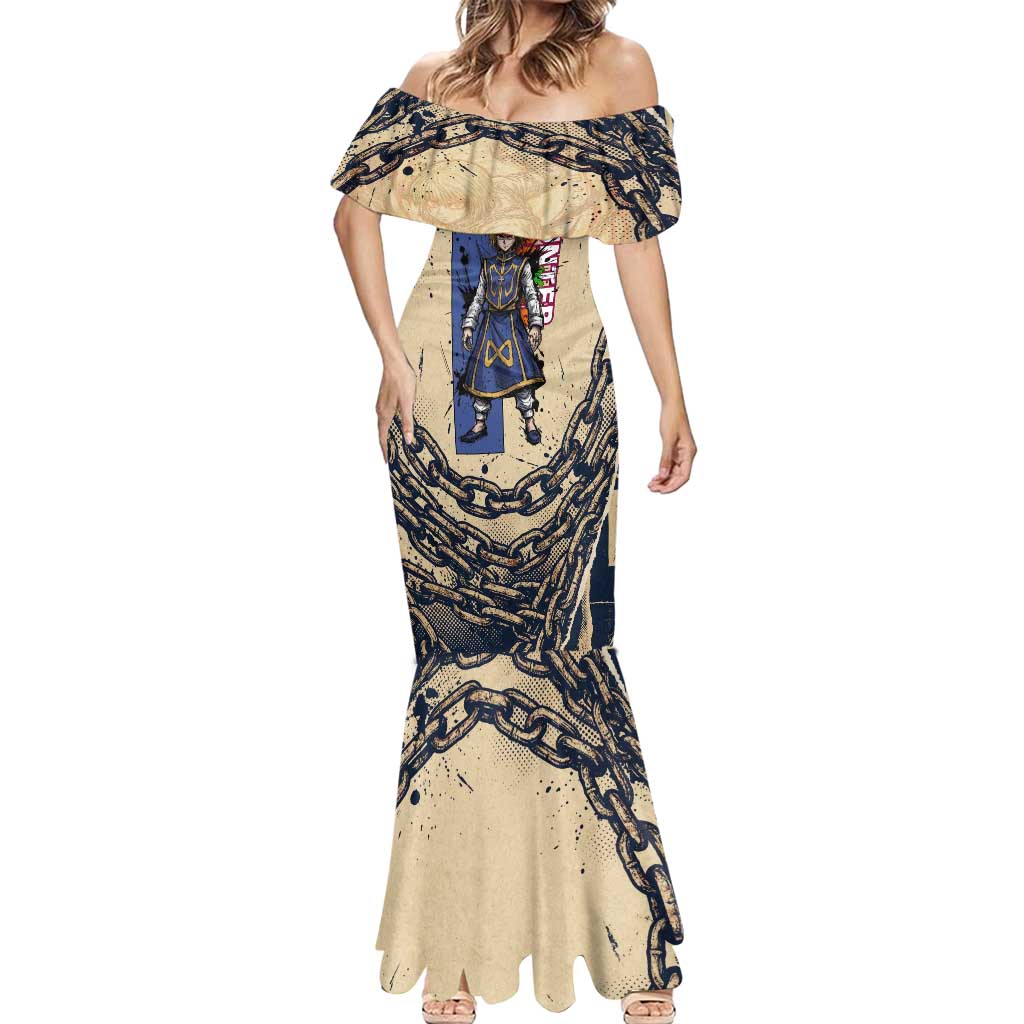 Kurapika Hunter x Hunter Chain Theme Mermaid Dress with Scarlet Eyes and Vintage Anime Artwork Design - The Mazicc