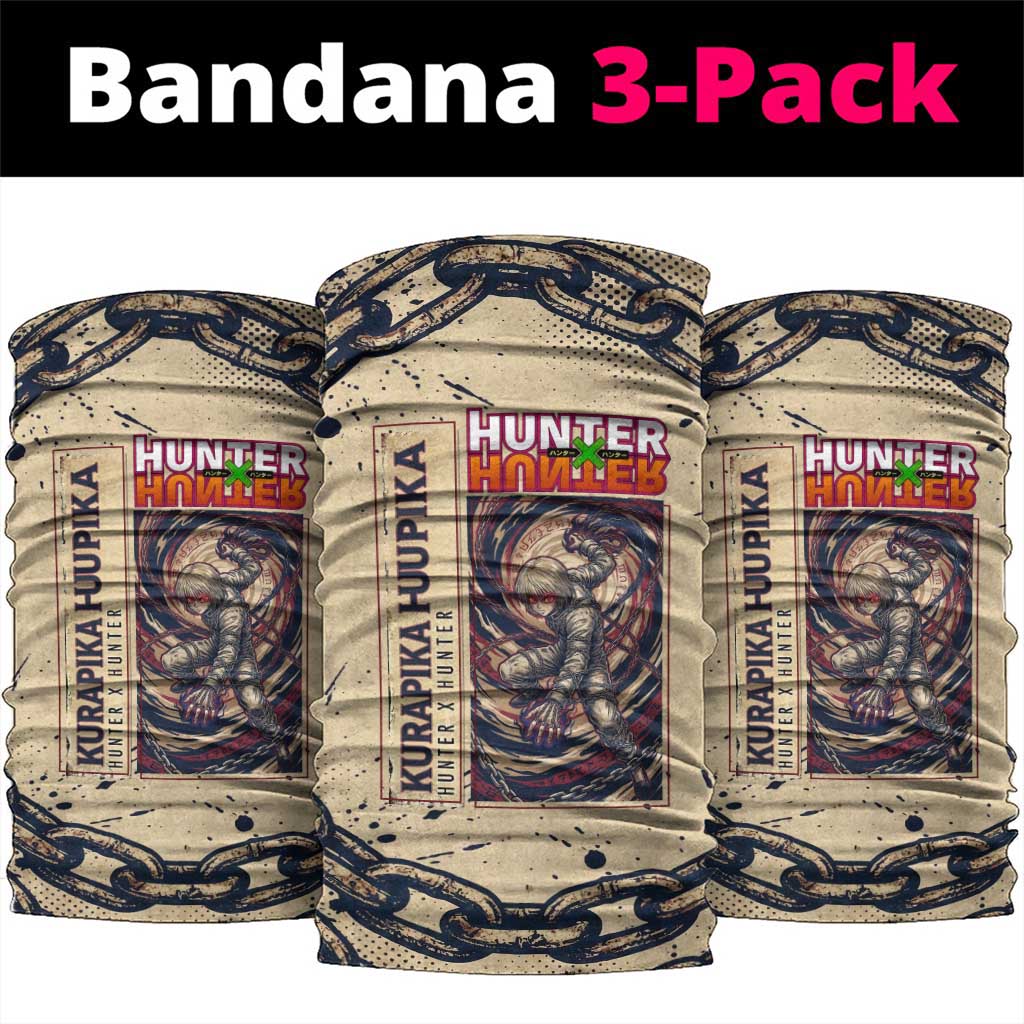 Kurapika Hunter x Hunter Chain Theme Neck Gaiter with Scarlet Eyes and Vintage Anime Artwork Design - The Mazicc