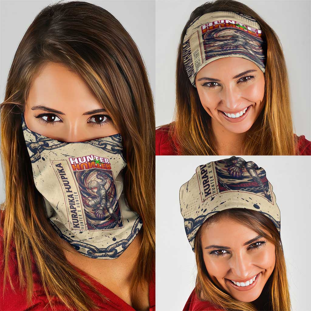 Kurapika Hunter x Hunter Chain Theme Neck Gaiter with Scarlet Eyes and Vintage Anime Artwork Design - The Mazicc