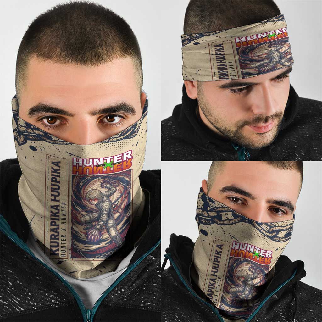 Kurapika Hunter x Hunter Chain Theme Neck Gaiter with Scarlet Eyes and Vintage Anime Artwork Design - The Mazicc