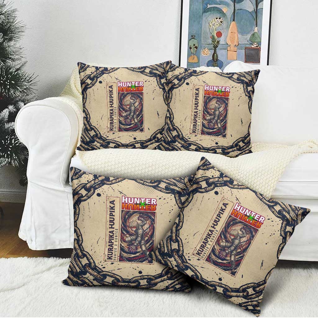 Kurapika Hunter x Hunter Chain Theme Pillow Cover with Scarlet Eyes and Vintage Anime Artwork Design - The Mazicc