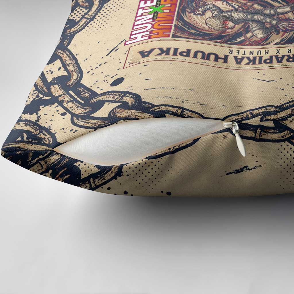 Kurapika Hunter x Hunter Chain Theme Pillow Cover with Scarlet Eyes and Vintage Anime Artwork Design - The Mazicc