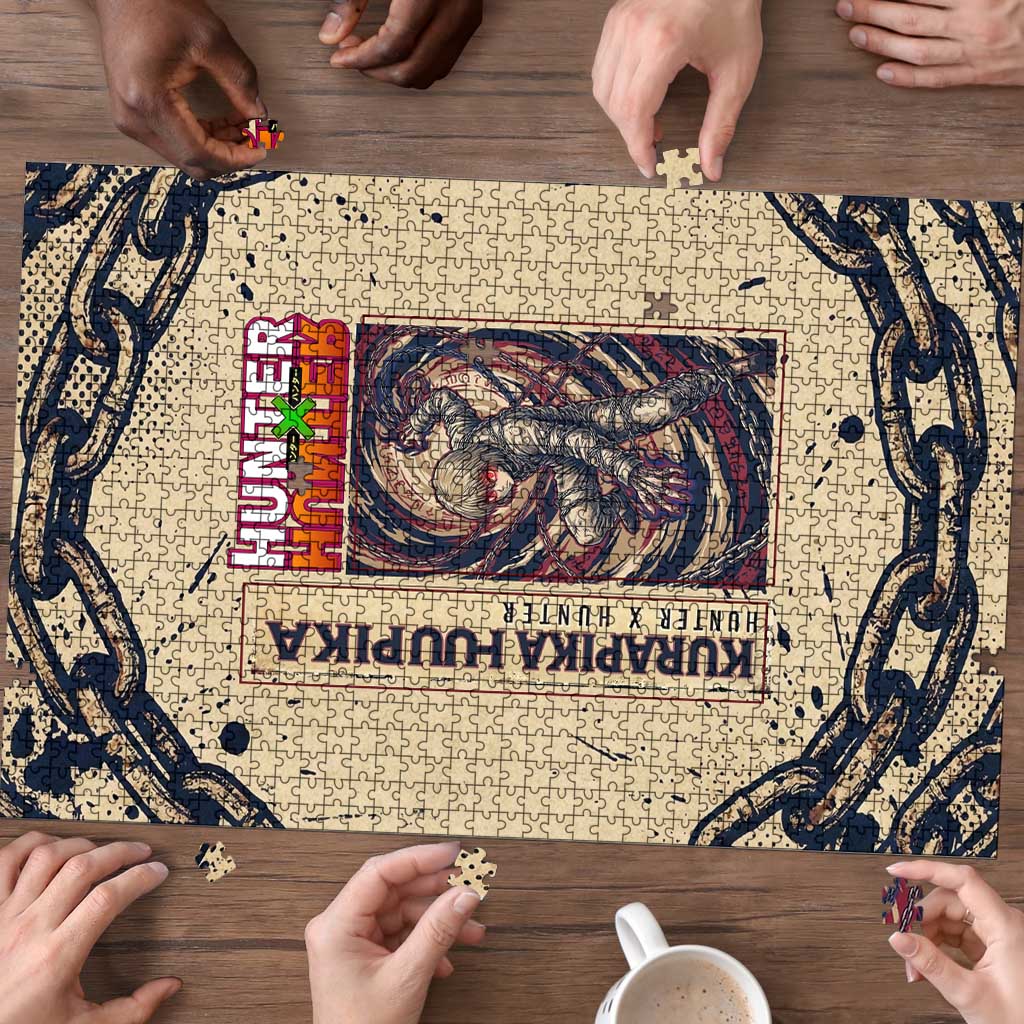 Kurapika Hunter x Hunter Chain Theme Puzzle with Scarlet Eyes and Vintage Anime Artwork Design - The Mazicc