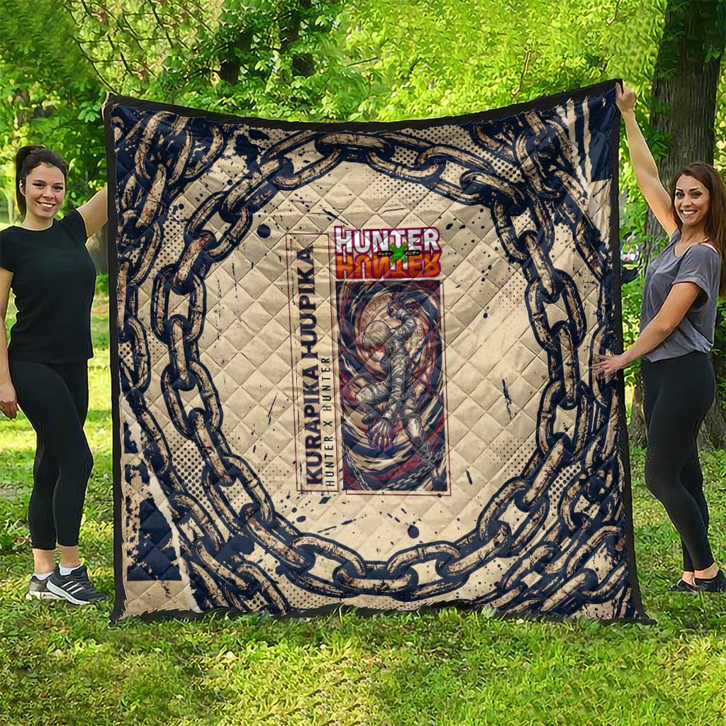 Kurapika Hunter x Hunter Chain Theme Quilt with Scarlet Eyes and Vintage Anime Artwork Design - The Mazicc