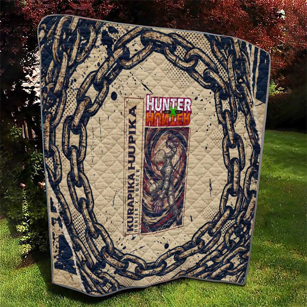 Kurapika Hunter x Hunter Chain Theme Quilt with Scarlet Eyes and Vintage Anime Artwork Design - The Mazicc