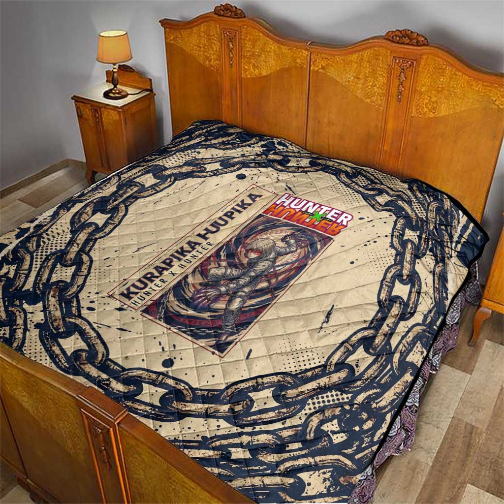 Kurapika Hunter x Hunter Chain Theme Quilt with Scarlet Eyes and Vintage Anime Artwork Design - The Mazicc