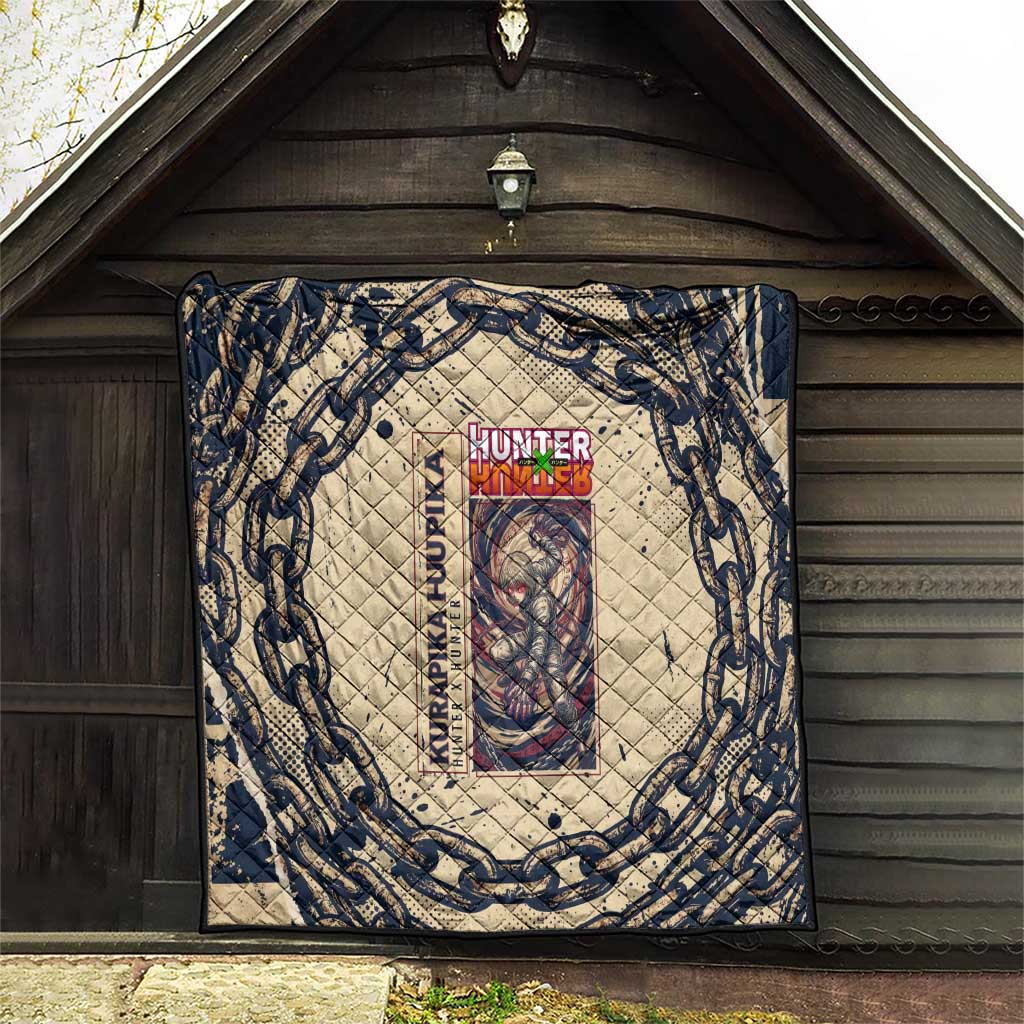 Kurapika Hunter x Hunter Chain Theme Quilt with Scarlet Eyes and Vintage Anime Artwork Design - The Mazicc