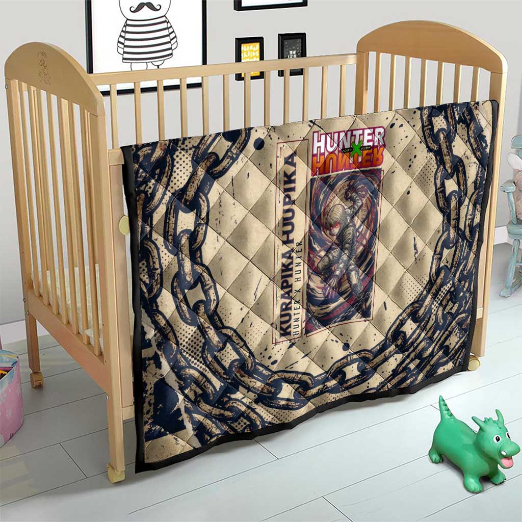 Kurapika Hunter x Hunter Chain Theme Quilt with Scarlet Eyes and Vintage Anime Artwork Design - The Mazicc
