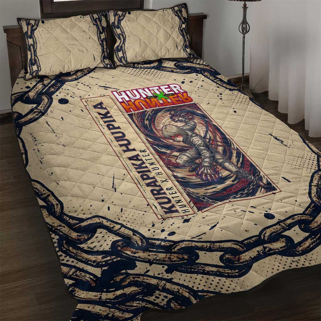 Kurapika Hunter x Hunter Chain Theme Quilt Bed Set with Scarlet Eyes and Vintage Anime Artwork Design - The Mazicc