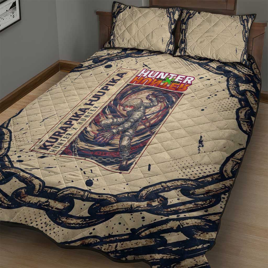 Kurapika Hunter x Hunter Chain Theme Quilt Bed Set with Scarlet Eyes and Vintage Anime Artwork Design - The Mazicc