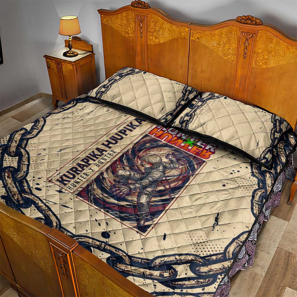 Kurapika Hunter x Hunter Chain Theme Quilt Bed Set with Scarlet Eyes and Vintage Anime Artwork Design - The Mazicc