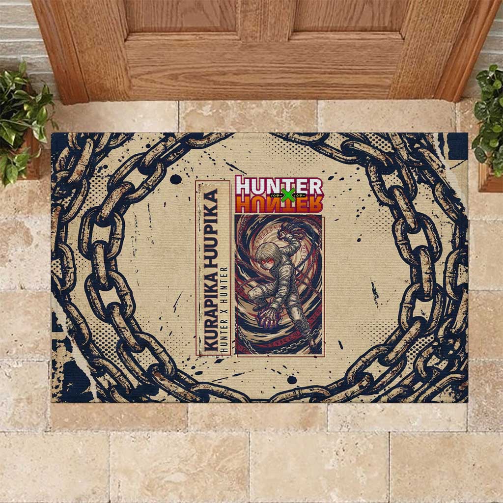 Kurapika Hunter x Hunter Chain Theme Rubber Doormat with Scarlet Eyes and Vintage Anime Artwork Design - The Mazicc
