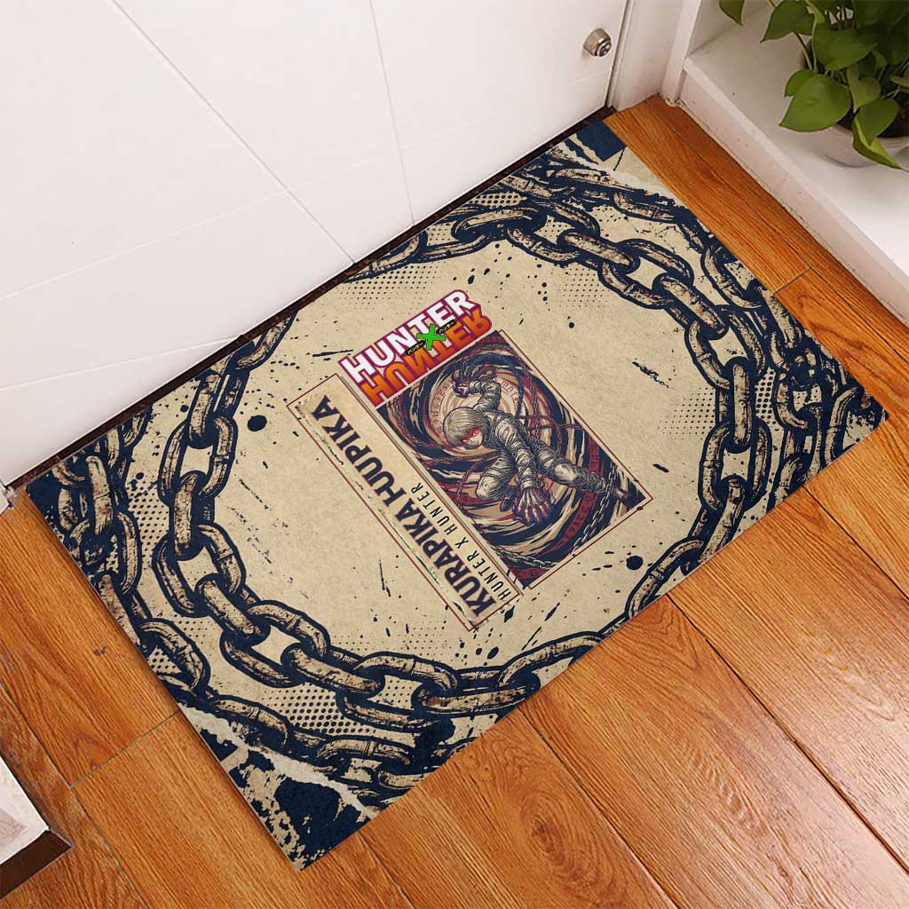 Kurapika Hunter x Hunter Chain Theme Rubber Doormat with Scarlet Eyes and Vintage Anime Artwork Design - The Mazicc