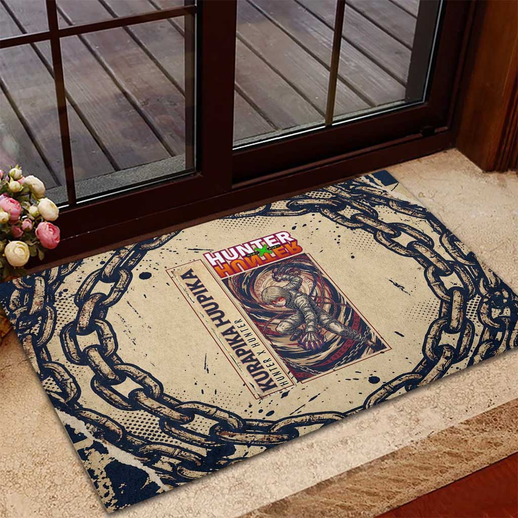 Kurapika Hunter x Hunter Chain Theme Rubber Doormat with Scarlet Eyes and Vintage Anime Artwork Design - The Mazicc
