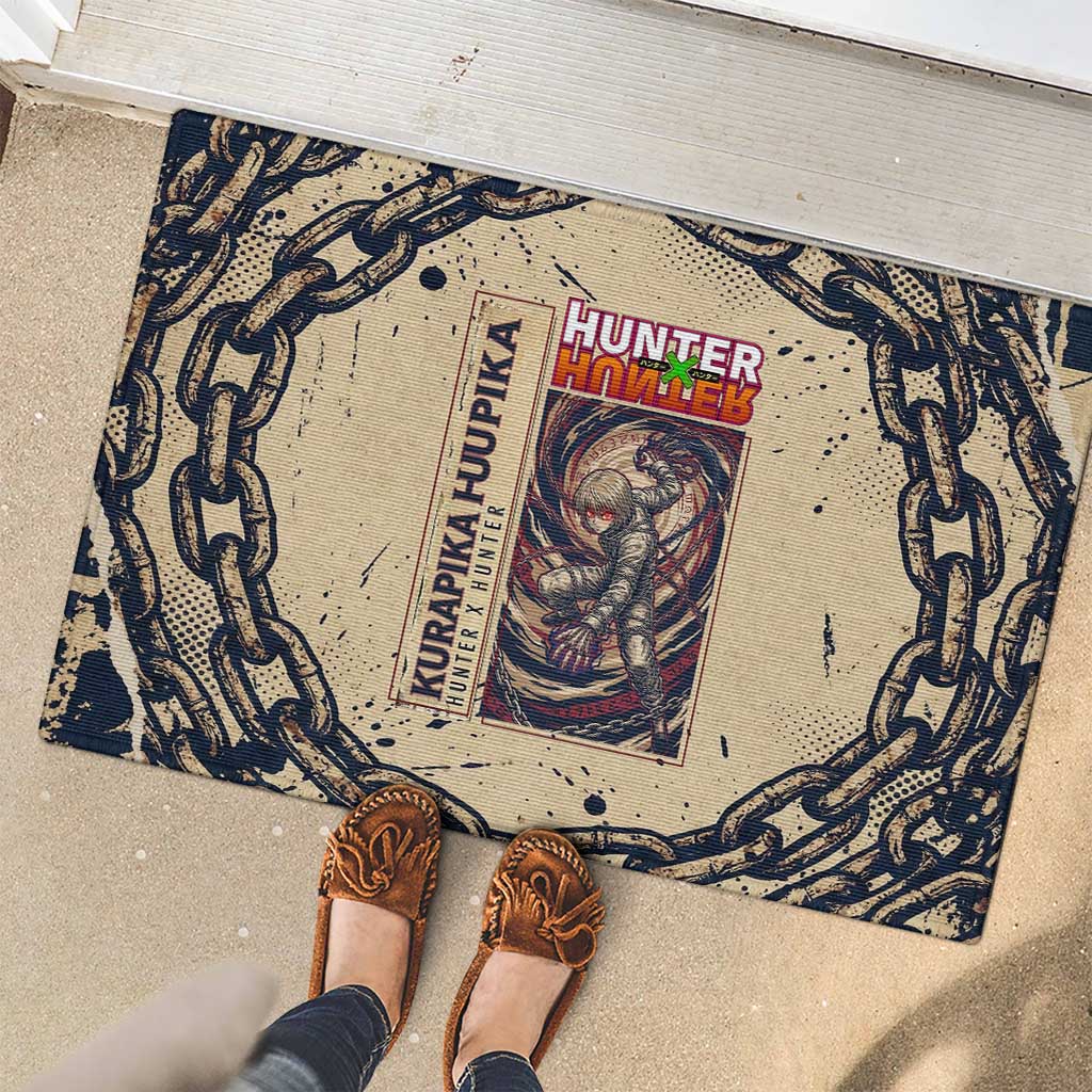 Kurapika Hunter x Hunter Chain Theme Rubber Doormat with Scarlet Eyes and Vintage Anime Artwork Design - The Mazicc