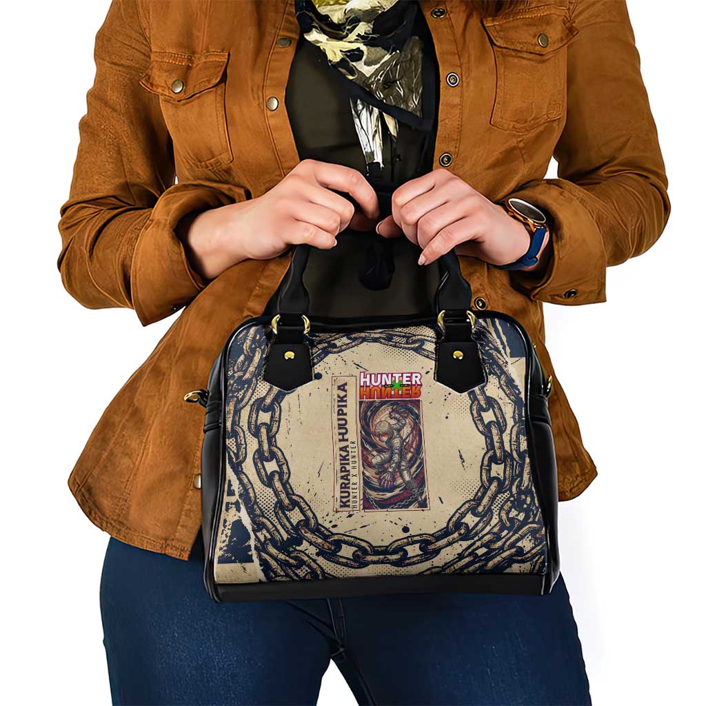 Kurapika Hunter x Hunter Chain Theme Shoulder Handbag with Scarlet Eyes and Vintage Anime Artwork Design - The Mazicc