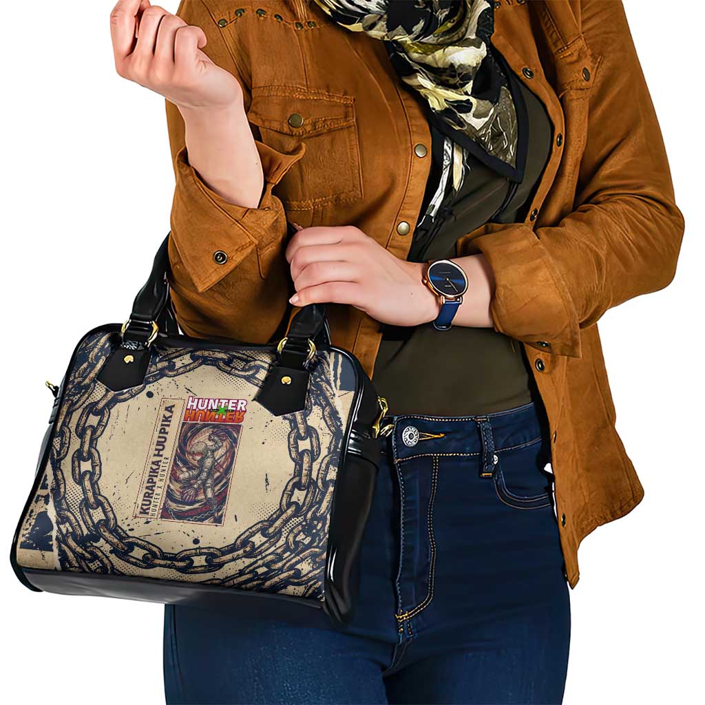 Kurapika Hunter x Hunter Chain Theme Shoulder Handbag with Scarlet Eyes and Vintage Anime Artwork Design - The Mazicc