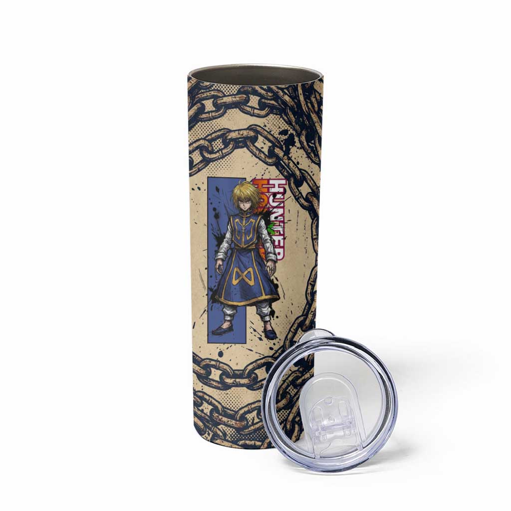Kurapika Hunter x Hunter Chain Theme Skinny Tumbler with Scarlet Eyes and Vintage Anime Artwork Design - The Mazicc