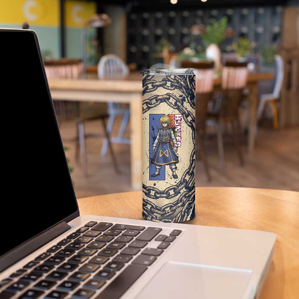 Kurapika Hunter x Hunter Chain Theme Skinny Tumbler with Scarlet Eyes and Vintage Anime Artwork Design - The Mazicc