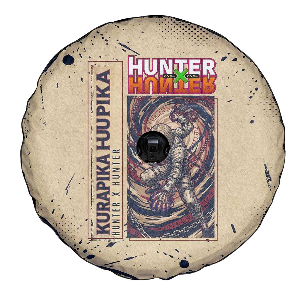 Kurapika Hunter x Hunter Chain Theme Spare Tire Cover with Scarlet Eyes and Vintage Anime Artwork Design - The Mazicc