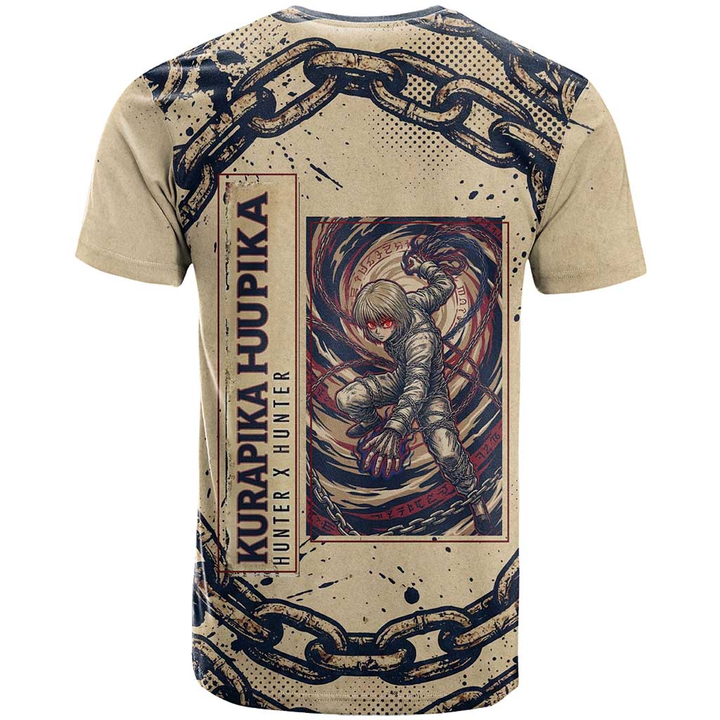 Kurapika Hunter x Hunter Chain Theme T Shirt with Scarlet Eyes and Vintage Anime Artwork Design - The Mazicc