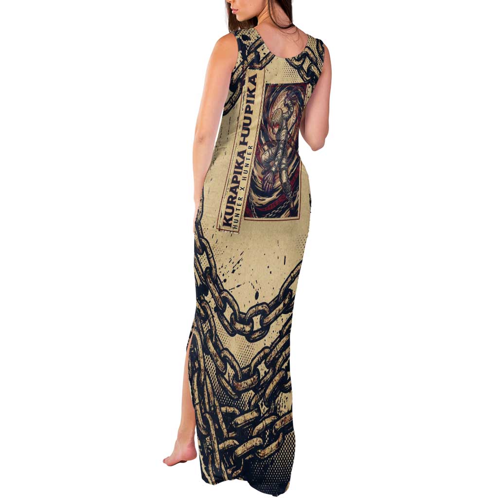 Kurapika Hunter x Hunter Chain Theme Tank Maxi Dress with Scarlet Eyes and Vintage Anime Artwork Design - The Mazicc