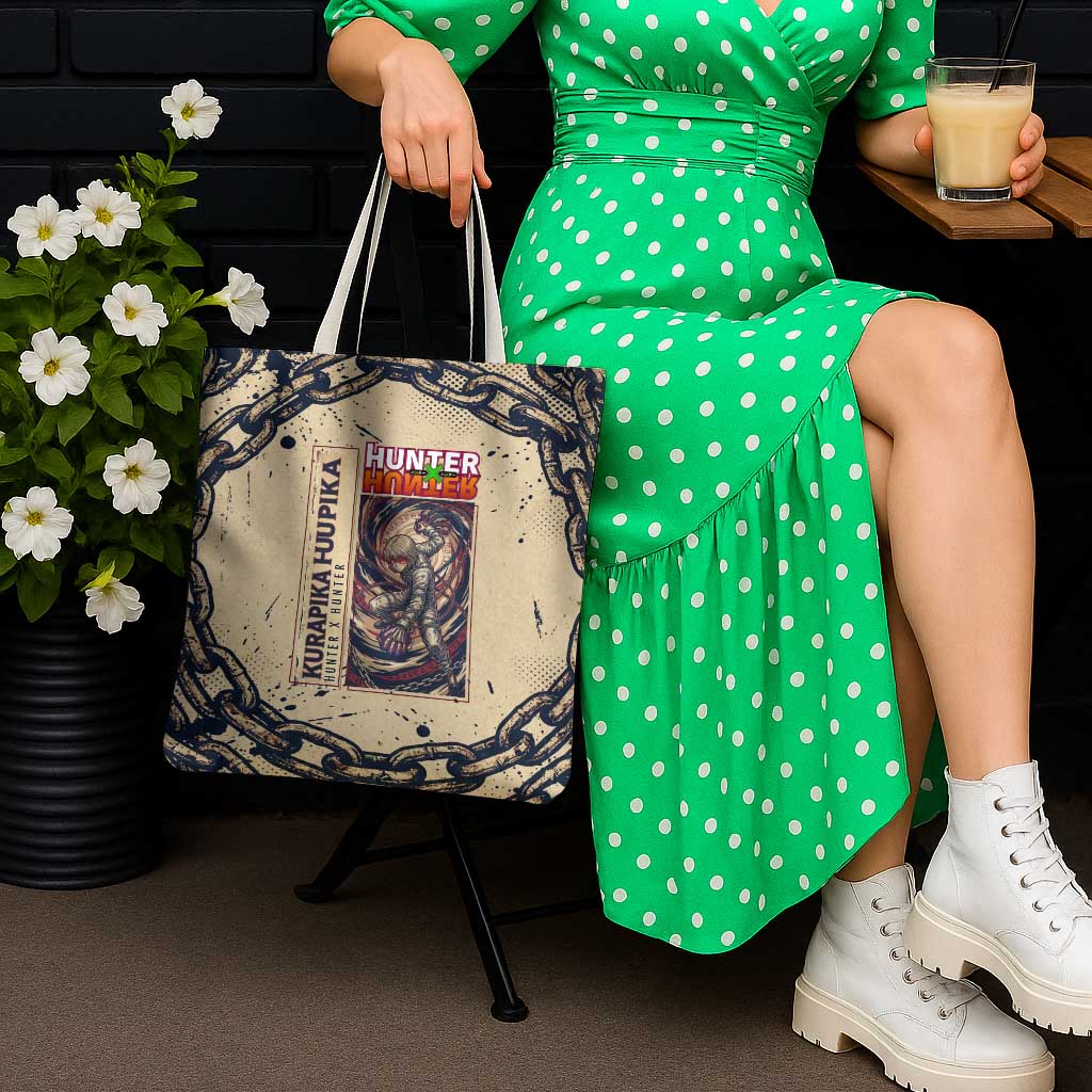 Kurapika Hunter x Hunter Chain Theme Tote Bag with Scarlet Eyes and Vintage Anime Artwork Design - The Mazicc