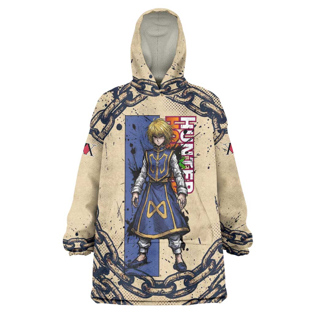 Kurapika Hunter x Hunter Chain Theme Wearable Blanket Hoodie with Scarlet Eyes and Vintage Anime Artwork Design - The Mazicc