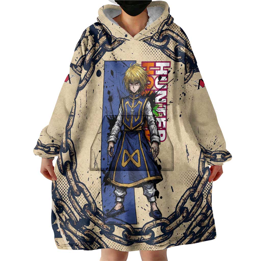 Kurapika Hunter x Hunter Chain Theme Wearable Blanket Hoodie with Scarlet Eyes and Vintage Anime Artwork Design - The Mazicc