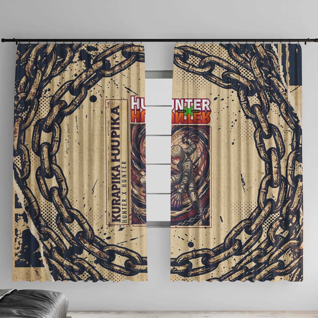 Kurapika Hunter x Hunter Chain Theme Window Curtain with Scarlet Eyes and Vintage Anime Artwork Design - The Mazicc