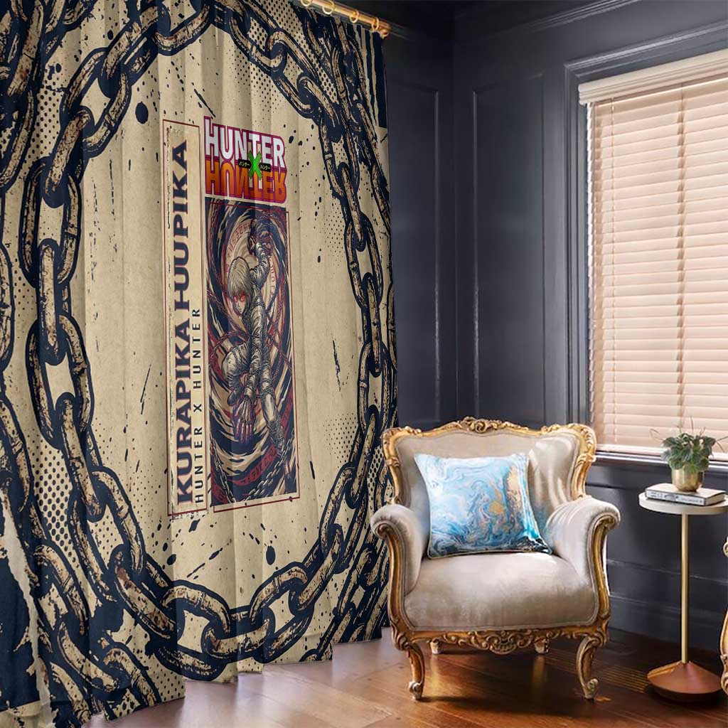 Kurapika Hunter x Hunter Chain Theme Window Curtain with Scarlet Eyes and Vintage Anime Artwork Design - The Mazicc