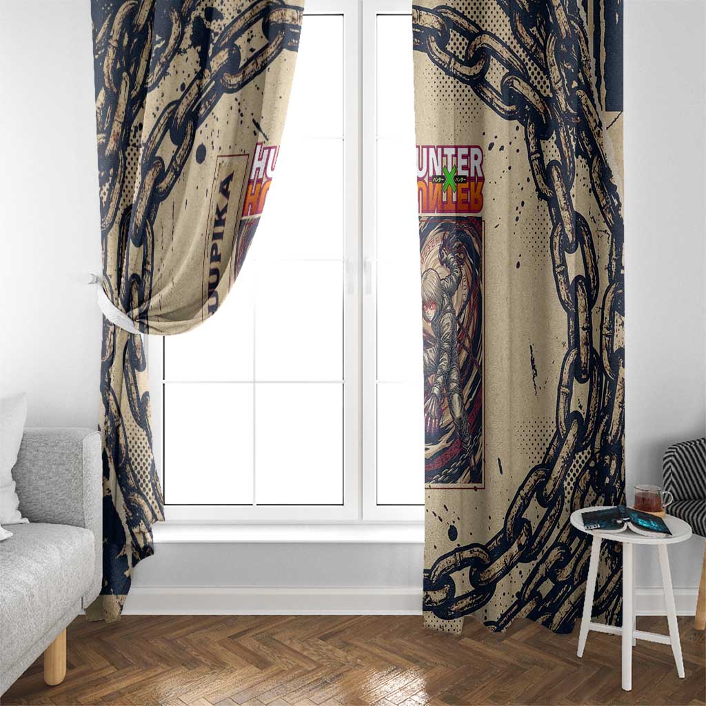 Kurapika Hunter x Hunter Chain Theme Window Curtain with Scarlet Eyes and Vintage Anime Artwork Design - The Mazicc