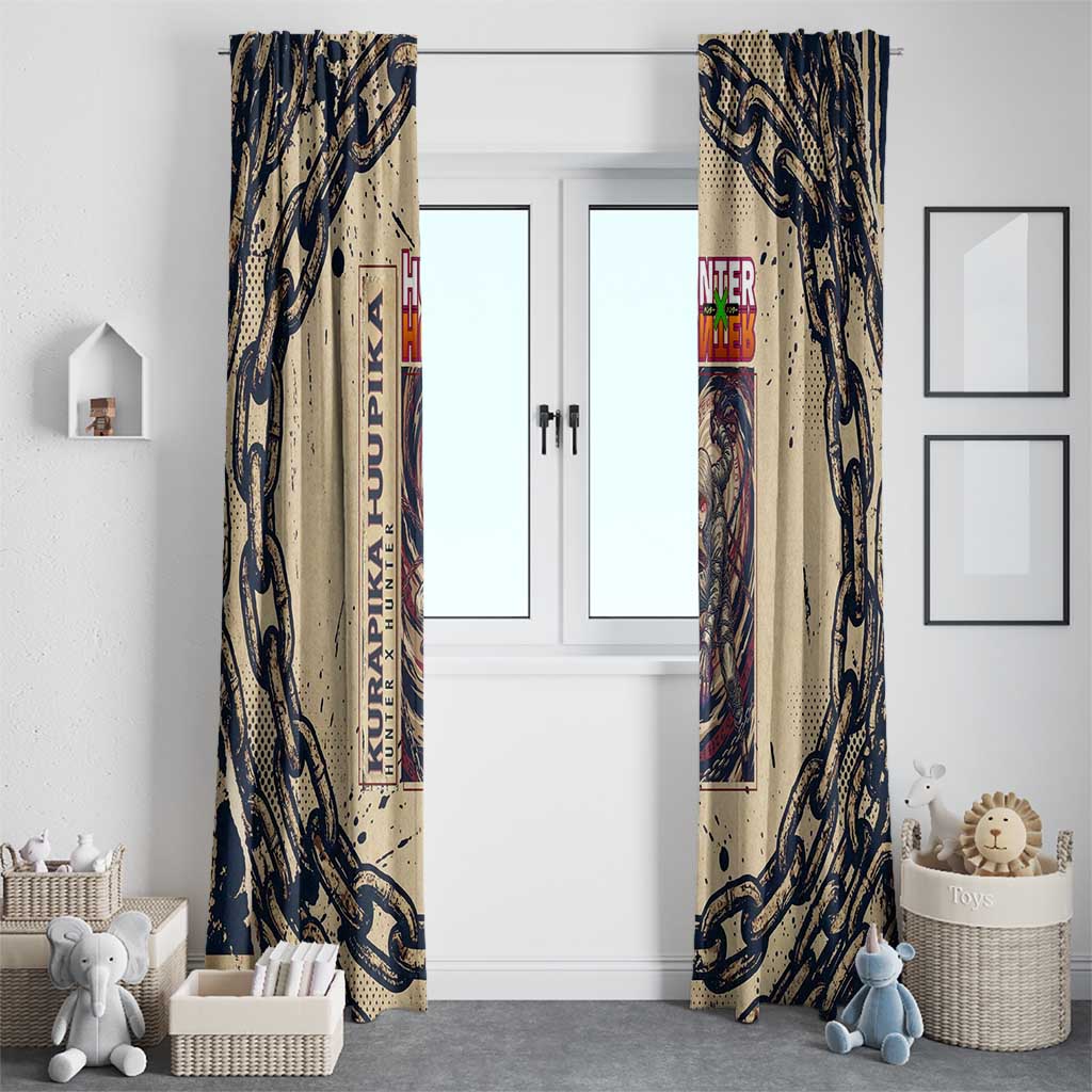 Kurapika Hunter x Hunter Chain Theme Window Curtain with Scarlet Eyes and Vintage Anime Artwork Design - The Mazicc