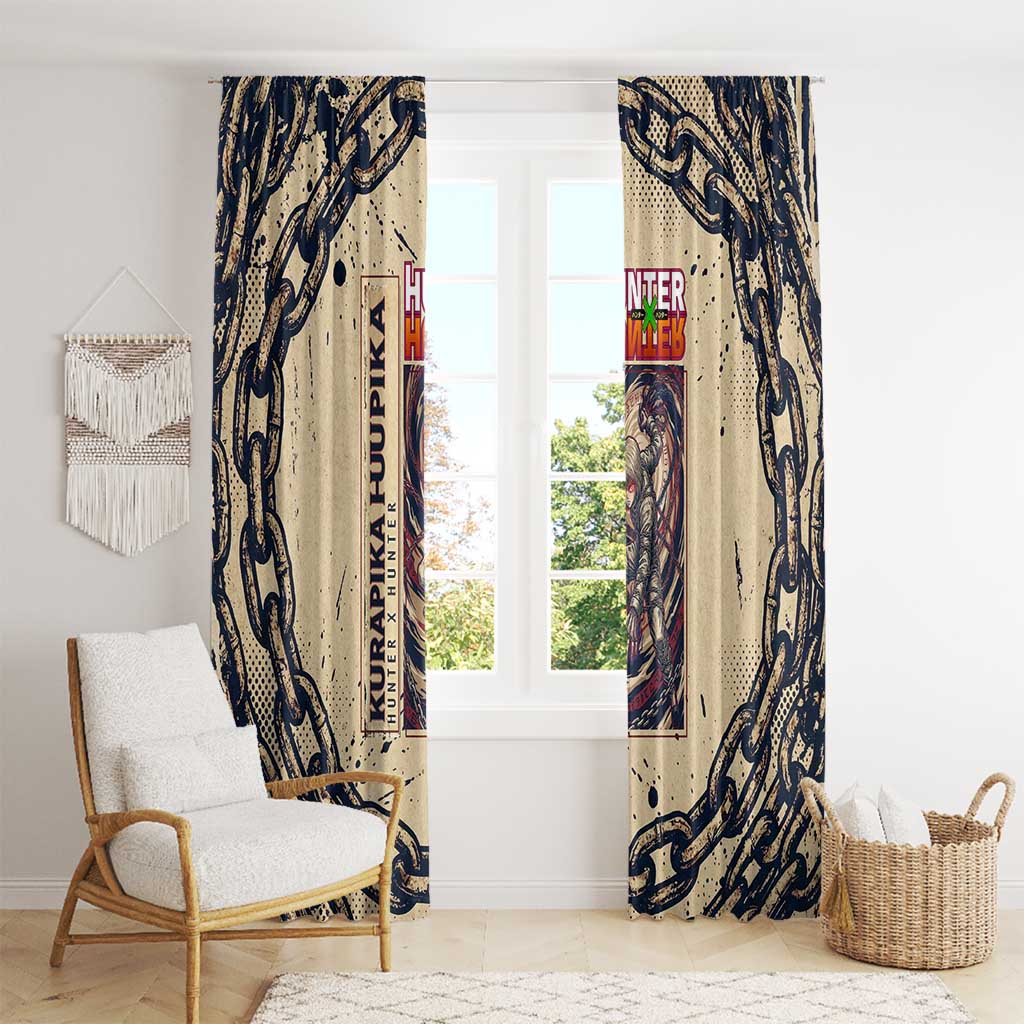Kurapika Hunter x Hunter Chain Theme Window Curtain with Scarlet Eyes and Vintage Anime Artwork Design - The Mazicc