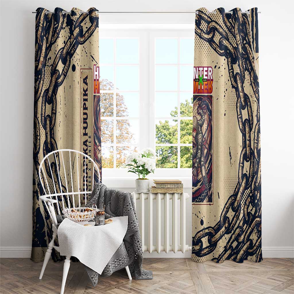 Kurapika Hunter x Hunter Chain Theme Window Curtain with Scarlet Eyes and Vintage Anime Artwork Design - The Mazicc