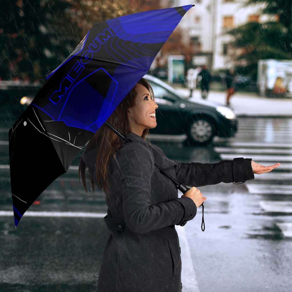 Megumi Fushiguro Jujutsu Kaisen Blue Hexagon Design Umbrella with Shadow Techniques and Manga Style Art - The Mazicc