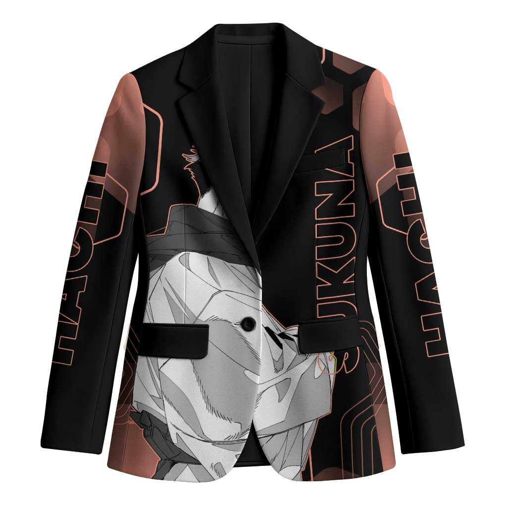 Ryomen Sukuna Jujutsu Kaisen Brown Hexagon Design Blazer with Cursed Marks and Manga Style Art - The Mazicc