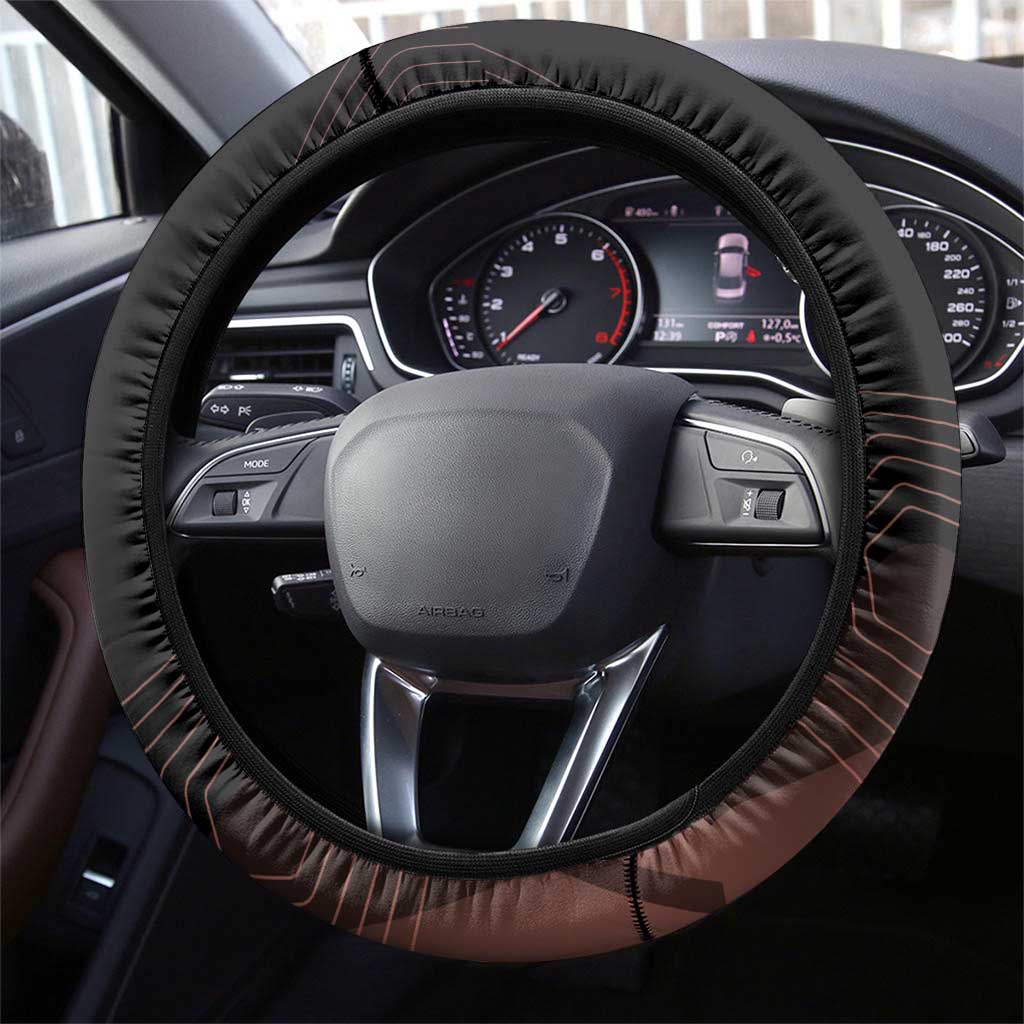 Ryomen Sukuna Jujutsu Kaisen Brown Hexagon Design Steering Wheel Cover with Cursed Marks and Manga Style Art - The Mazicc