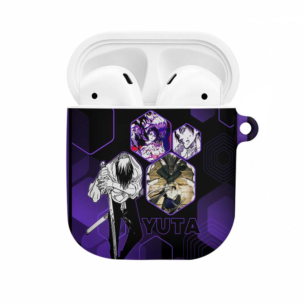Yuta Okkotsu Jujutsu Kaisen AirPods Case Purple Hexagon Design - The Mazicc