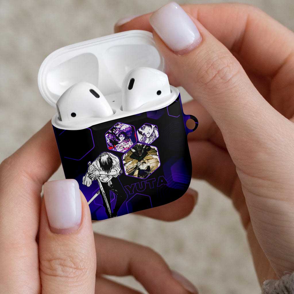 Yuta Okkotsu Jujutsu Kaisen AirPods Case Purple Hexagon Design - The Mazicc