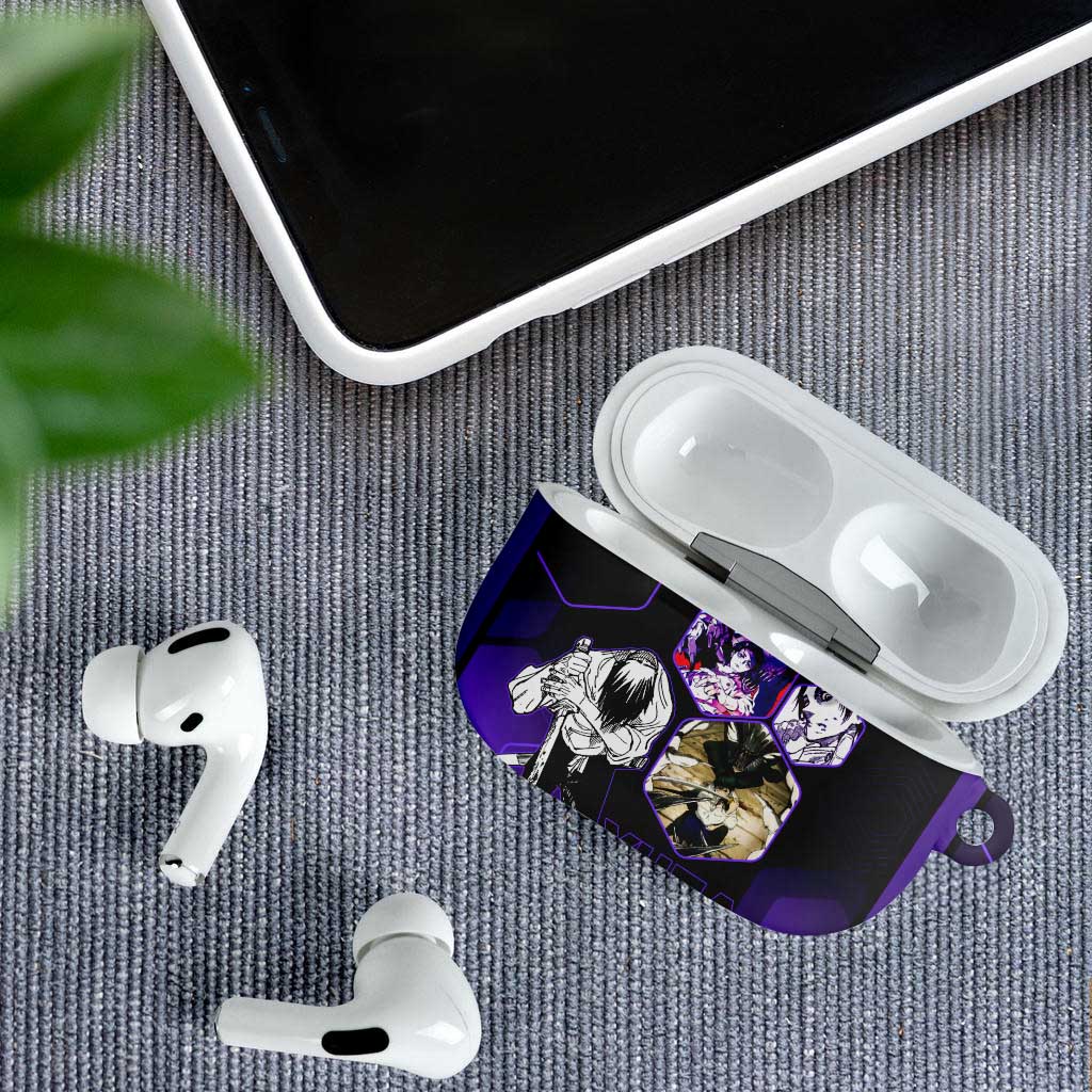 Yuta Okkotsu Jujutsu Kaisen AirPods Case Purple Hexagon Design - The Mazicc