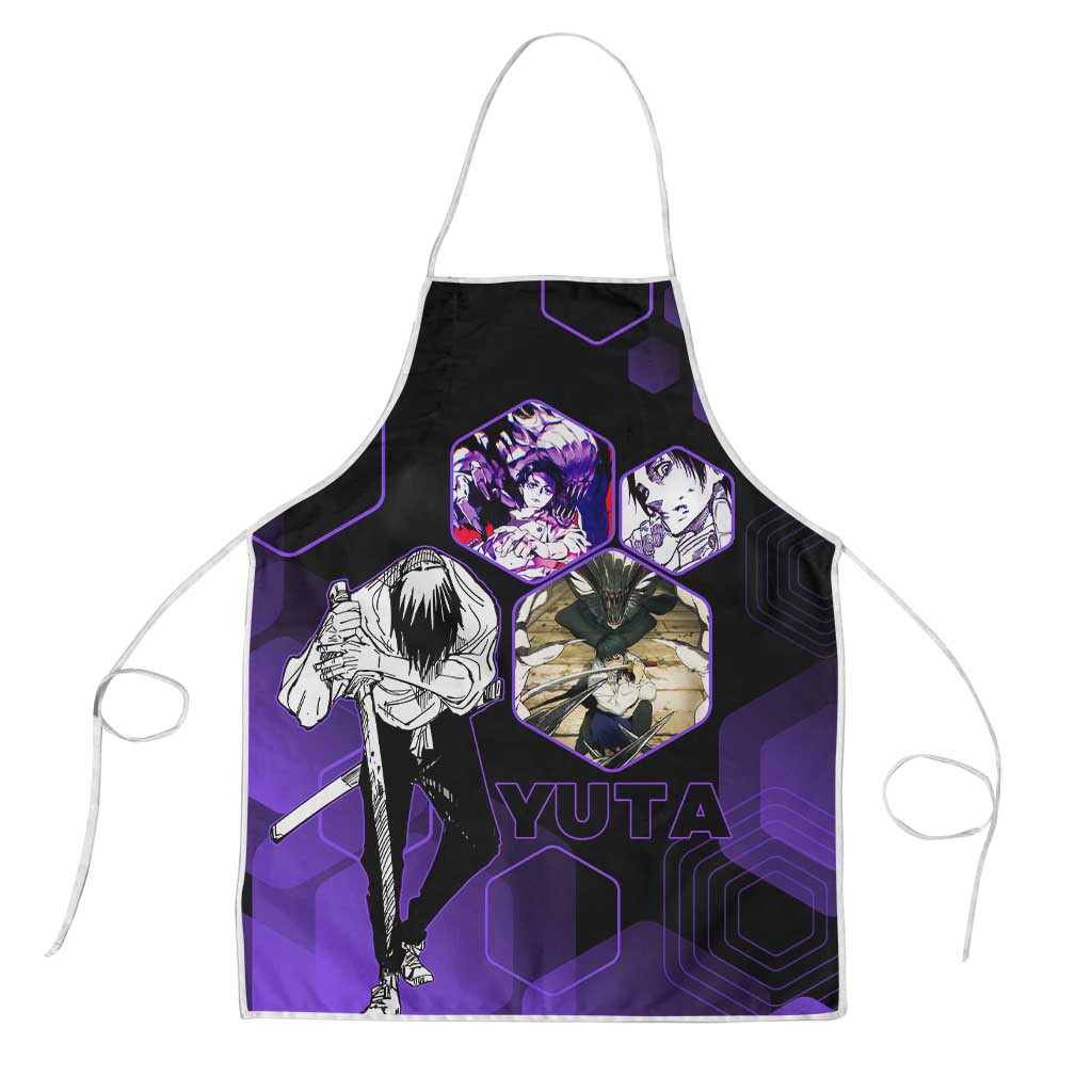 Yuta Okkotsu Jujutsu Kaisen Apron Purple Hexagon Design - The Mazicc